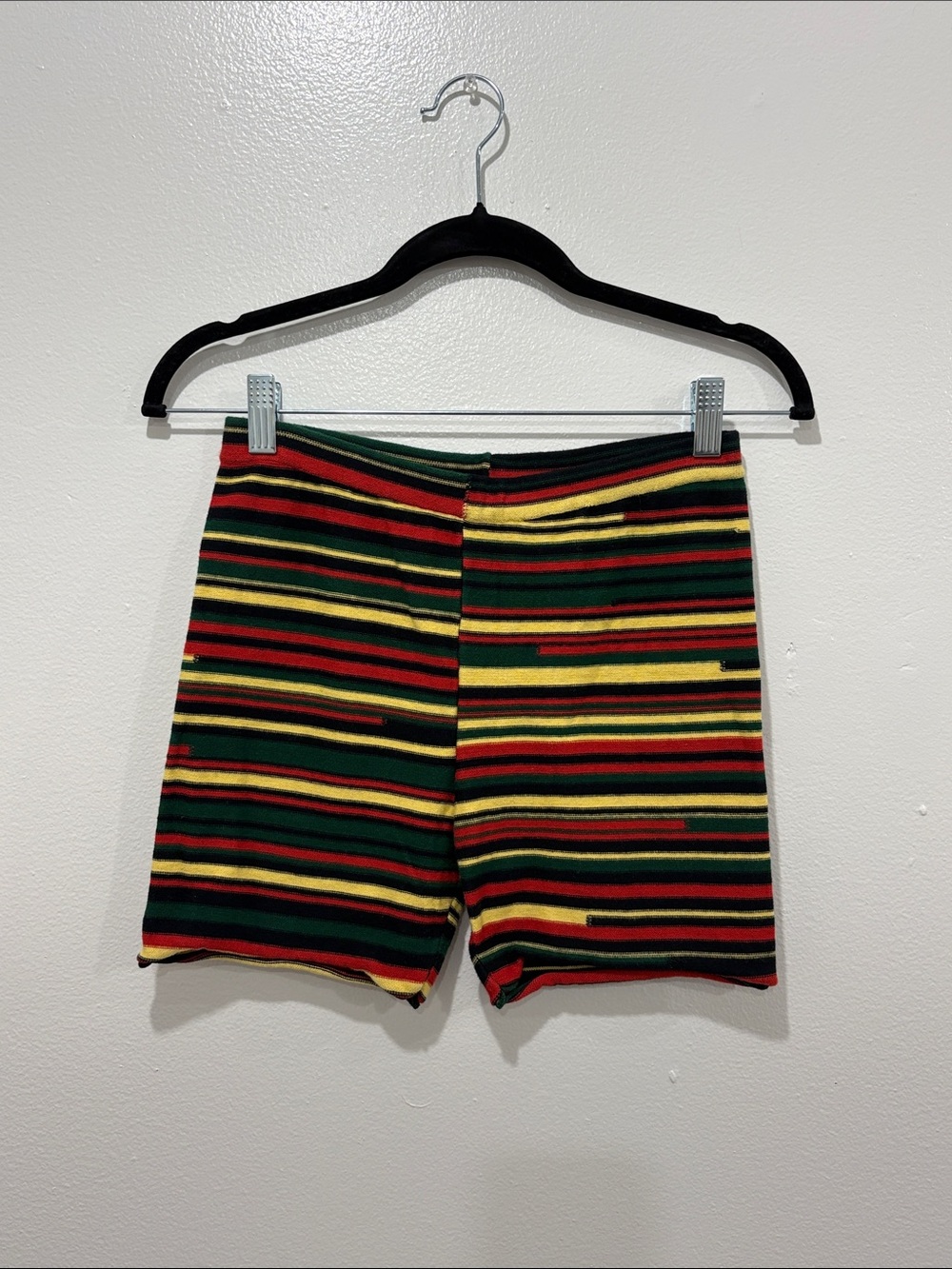 Realisation Par The Bobbi Short Striped Knit Shorts in Red, Yellow, Green, Black